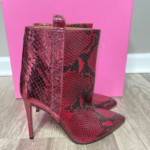 Paris Texas Metallic Snakeskin-Embossed Booties Us 6 $565 - Picture 7 of 9